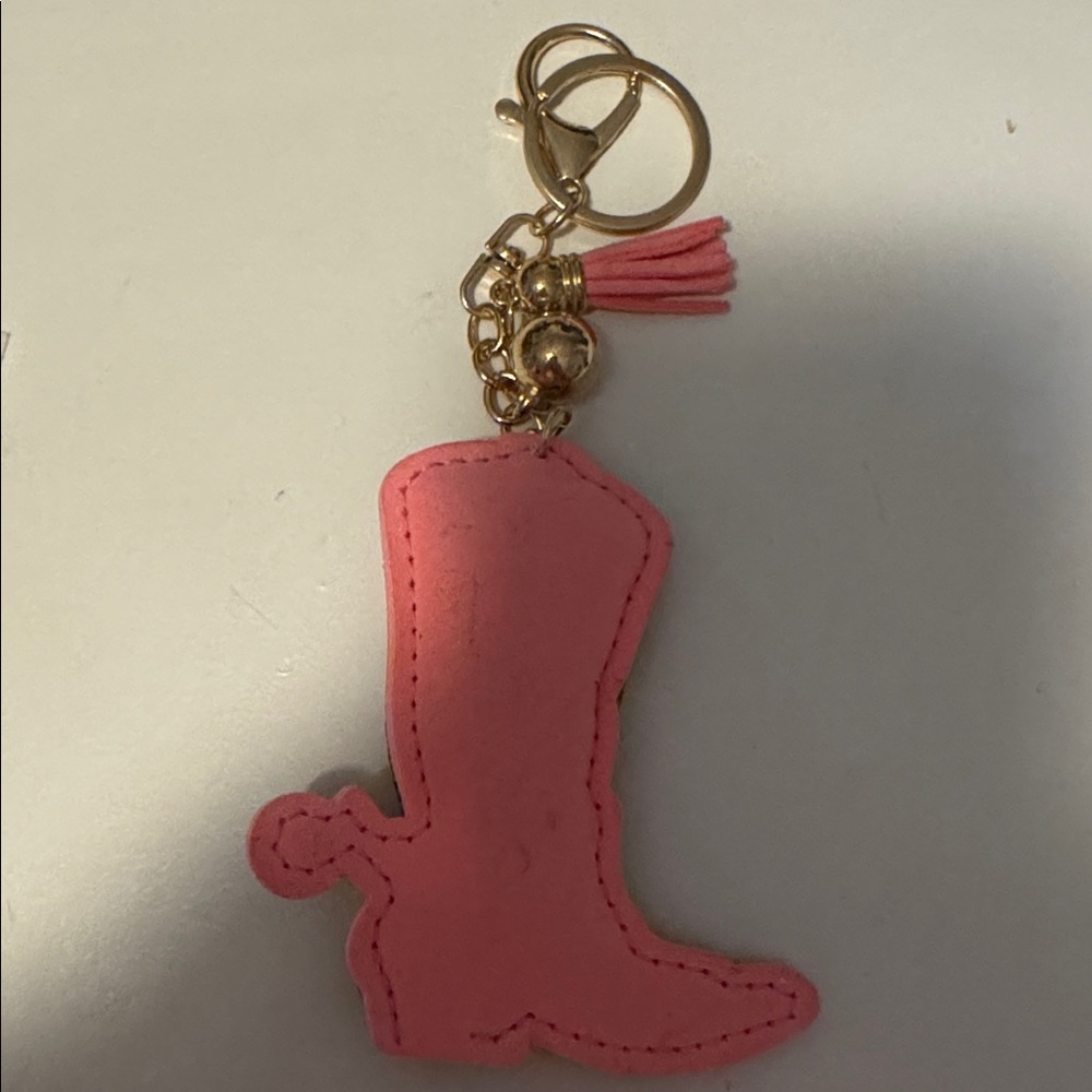 Pink Rhinestone Cowboy Boot Keychain - Picture 2 of 2